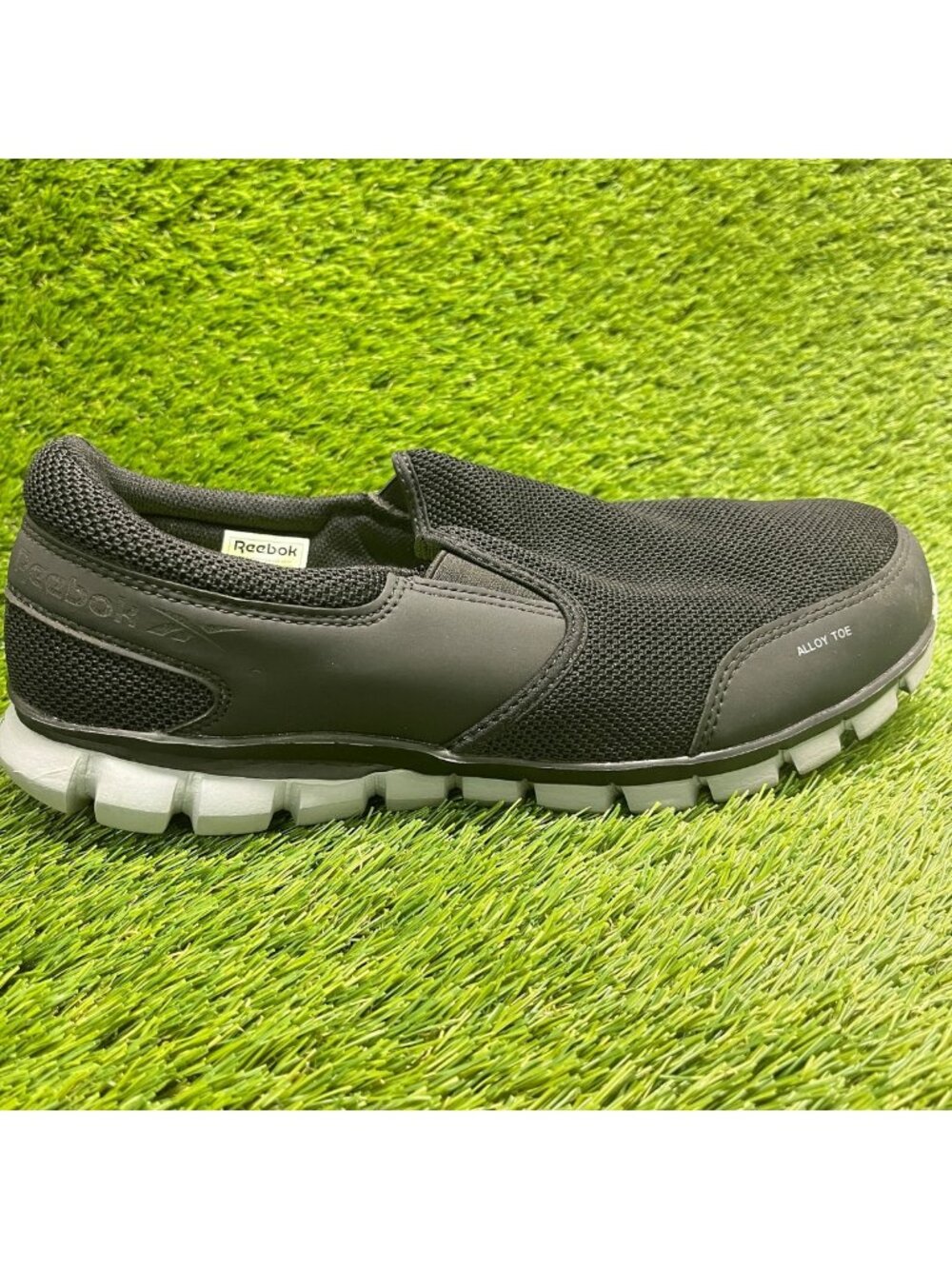 Reebok Sublite Cushion Mens Size 12 Black Gray Alloy Toe Safety Work Shoes